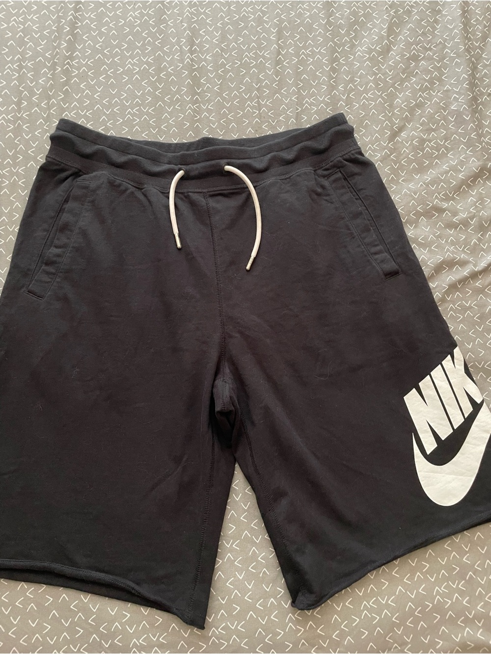 Nike Black Logo Shorts with White Label